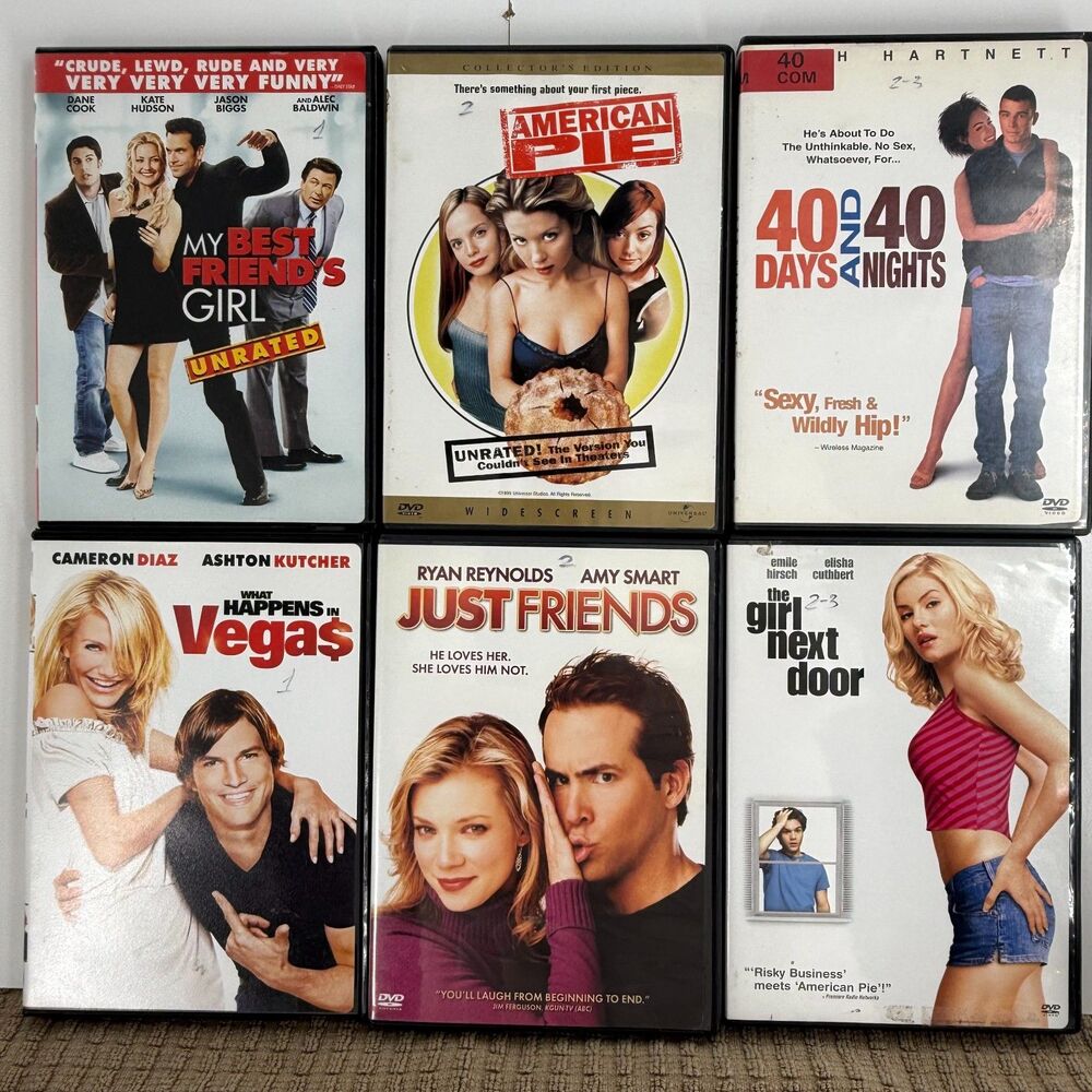 6 DVD Rom-Com Lot American Pie Vegas Girl Next Door Unrated Bundle